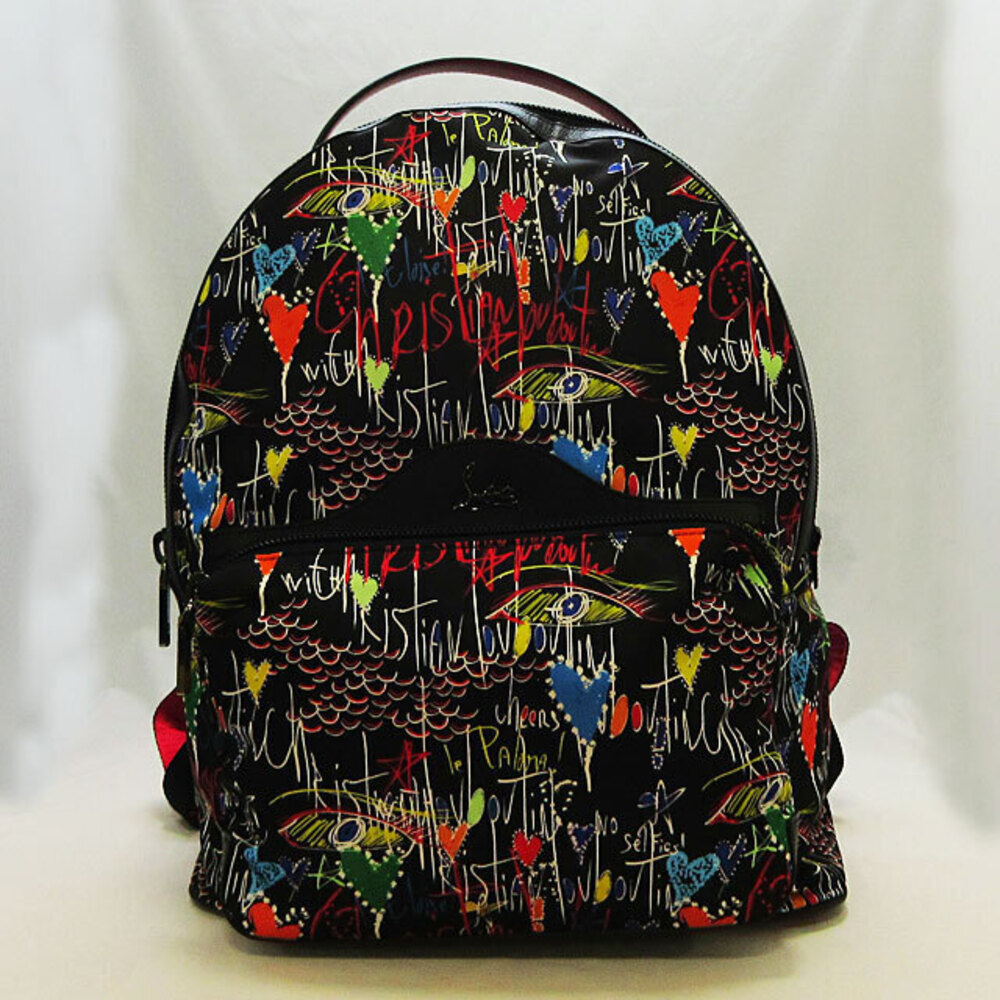 Christian Louboutin Backpack Rucksack Multicolor Studs Black